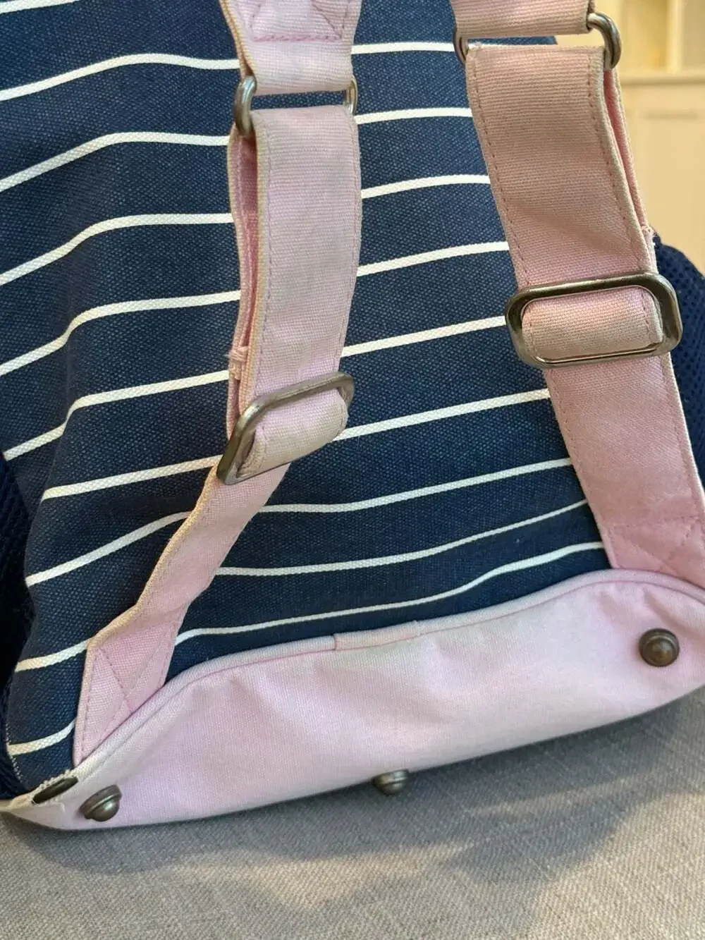Ame & Lulu Kids Big Love Tennis Backpack Navy White Stripe